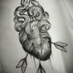 Фото тату сердце и змея 04.02.2021 №0021 - heart snake tattoo - tatufoto.com