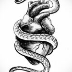 Фото тату сердце и змея 04.02.2021 №0033 - heart snake tattoo - tatufoto.com