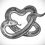 Фото тату сердце и змея 04.02.2021 №0037 - heart snake tattoo - tatufoto.com