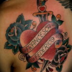 Фото тату сердце и кинжал 09.02.2021 №0012 - tattoo heart dagger - tatufoto.com