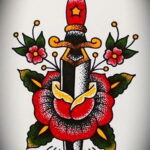 Фото тату сердце и кинжал 09.02.2021 №0017 - tattoo heart dagger - tatufoto.com