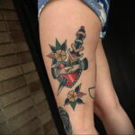 Фото тату сердце и кинжал 09.02.2021 №0023 - tattoo heart dagger - tatufoto.com