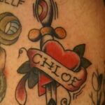 Фото тату сердце и кинжал 09.02.2021 №0076 - tattoo heart dagger - tatufoto.com