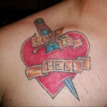 Фото тату сердце и кинжал 09.02.2021 №0077 - tattoo heart dagger - tatufoto.com