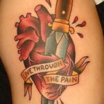 Фото тату сердце и кинжал 09.02.2021 №0090 - tattoo heart dagger - tatufoto.com