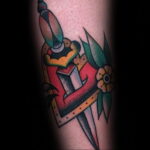 Фото тату сердце и кинжал 09.02.2021 №0100 - tattoo heart dagger - tatufoto.com