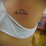 Фото тату сердце и линия пульча 04.02.2021 №0001 - heart pulse tattoo - tatufoto.com