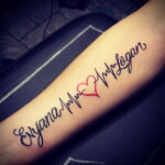 Фото тату сердце и линия пульча 04.02.2021 №0049 - heart pulse tattoo - tatufoto.com