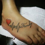Фото тату сердце и линия пульча 04.02.2021 №0050 - heart pulse tattoo - tatufoto.com
