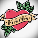 Фото тату сердце и надпись мама 09.02.2021 №0013 - mom heart tattoo - tatufoto.com