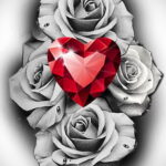 Фото тату сердце и роза 04.02.2021 №0007 - heart rose tattoo - tatufoto.com