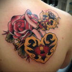 Фото тату сердце и роза 04.02.2021 №0008 - heart rose tattoo - tatufoto.com