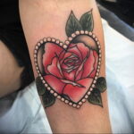 Фото тату сердце и роза 04.02.2021 №0019 - heart rose tattoo - tatufoto.com