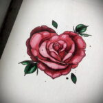 Фото тату сердце и роза 04.02.2021 №0028 - heart rose tattoo - tatufoto.com