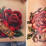 Фото тату сердце и роза 04.02.2021 №0029 - heart rose tattoo - tatufoto.com