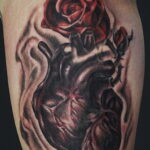 Фото тату сердце и роза 04.02.2021 №0034 - heart rose tattoo - tatufoto.com