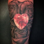 Фото тату сердце и роза 04.02.2021 №0048 - heart rose tattoo - tatufoto.com