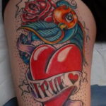 Фото тату сердце и роза 04.02.2021 №0049 - heart rose tattoo - tatufoto.com