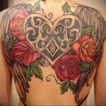 Фото тату сердце и роза 04.02.2021 №0050 - heart rose tattoo - tatufoto.com