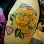 Фото тату сердце и роза 04.02.2021 №0052 - heart rose tattoo - tatufoto.com
