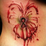 Фото тату сердце красное 09.02.2021 №0009 - red heart tattoo - tatufoto.com