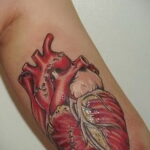 Фото тату сердце красное 09.02.2021 №0032 - red heart tattoo - tatufoto.com