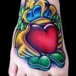 Фото тату сердце красное 09.02.2021 №0033 - red heart tattoo - tatufoto.com