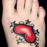 Фото тату сердце красное 09.02.2021 №0035 - red heart tattoo - tatufoto.com