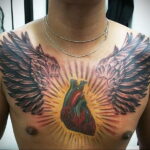 Фото тату сердце красное 09.02.2021 №0039 - red heart tattoo - tatufoto.com