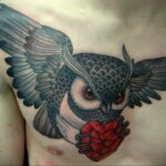 Фото тату сердце красное 09.02.2021 №0040 - red heart tattoo - tatufoto.com