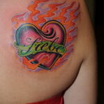 Фото тату сердце красное 09.02.2021 №0107 - red heart tattoo - tatufoto.com