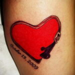 Фото тату сердце красное 09.02.2021 №0131 - red heart tattoo - tatufoto.com