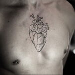 Фото тату сердце на груди 04.02.2021 №0008 - heart tattoo on chest - tatufoto.com