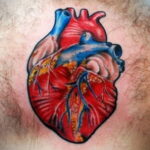 Фото тату сердце на груди 04.02.2021 №0020 - heart tattoo on chest - tatufoto.com