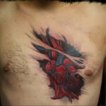 Фото тату сердце на груди 04.02.2021 №0047 - heart tattoo on chest - tatufoto.com