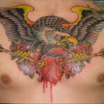 Фото тату сердце на груди 04.02.2021 №0054 - heart tattoo on chest - tatufoto.com