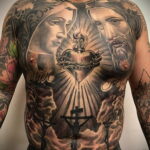 Фото тату сердце на груди 04.02.2021 №0055 - heart tattoo on chest - tatufoto.com