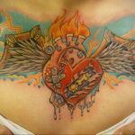 Фото тату сердце на груди 04.02.2021 №0056 - heart tattoo on chest - tatufoto.com