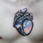 Фото тату сердце на груди 04.02.2021 №0059 - heart tattoo on chest - tatufoto.com