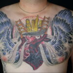 Фото тату сердце на груди 04.02.2021 №0062 - heart tattoo on chest - tatufoto.com