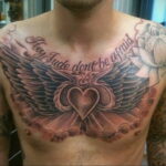 Фото тату сердце на груди 04.02.2021 №0068 - heart tattoo on chest - tatufoto.com