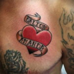Фото тату сердце на груди 04.02.2021 №0081 - heart tattoo on chest - tatufoto.com