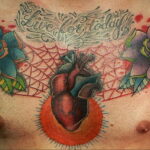 Фото тату сердце на груди 04.02.2021 №0107 - heart tattoo on chest - tatufoto.com