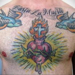 Фото тату сердце на груди 04.02.2021 №0108 - heart tattoo on chest - tatufoto.com