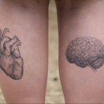 Фото тату сердце на ноге 04.02.2021 №0009 - heart tattoo on leg - tatufoto.com
