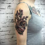 Фото тату сердце пример рисунка 09.02.2021 №0019 - heart tattoo - tatufoto.com