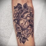 Фото тату сердце пример рисунка 09.02.2021 №0026 - heart tattoo - tatufoto.com
