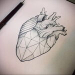 Фото тату сердце пример рисунка 09.02.2021 №0066 - heart tattoo - tatufoto.com