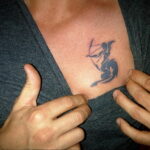 Фото тату стрелец на груди 02.02.2021 №0006 - Sagittarius chest tattoo - tatufoto.com
