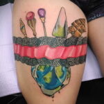 женская татуировка подвязка для Чулок 27.02.2021 №0011 - tattoo garter - tatufoto.com